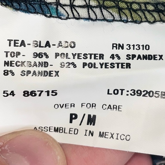 I.N. Studio Petite Blouse Flowy Cap Short Sleeve U Scoop Neck Geometric Shirt - Picture 7 of 8